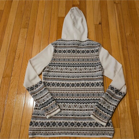 Krimson Klover Hailey Hoodie wool blend White/Grey/Taiupe Size Large - Picture 4 of 7
